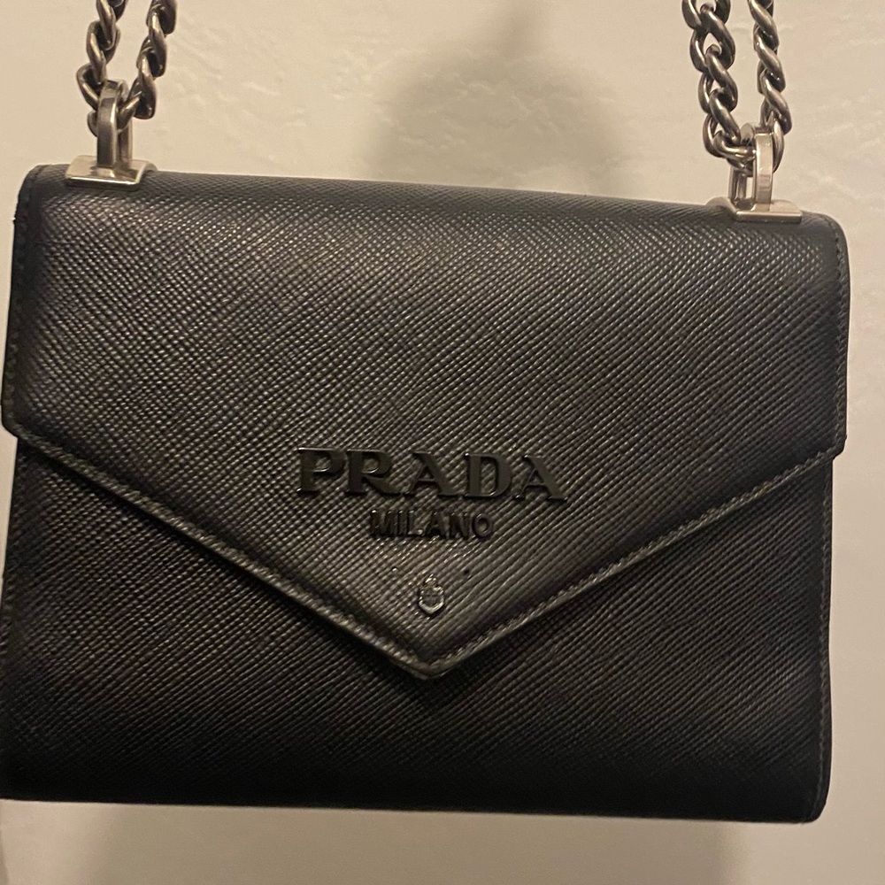 Prada saffiano black leather